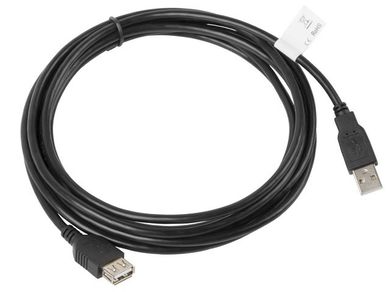 Lanberg, kabel Ca-USBe-10cc-0030-bk, USB 2.0 Męski - USB 2.0 Żeński; 3m, czarny