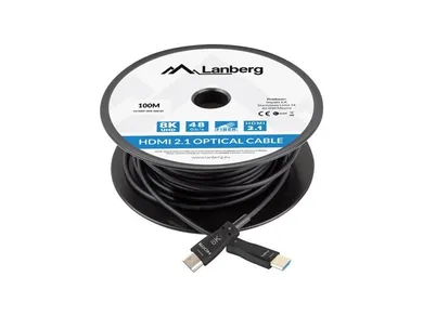 Lanberg Kabel Hdmi M/m V2.1 100m 8k Optyczny Aoc Ca-hdmi-30fb-1000-bk