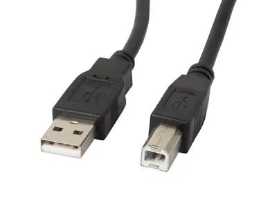 Lanberg, kabel USB-A - USB-B, M/m, 0.5m, czarny