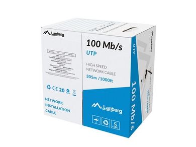 Lanberg, kabel UTP, 100MB/S 305M DRUT CCA, czarny, LCU5-10CC-0305-BK