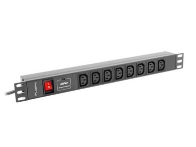 Lanberg, listwa zasilająca, 19", 1U, 16A, 8xIEC C13, 2m, wtyk C20