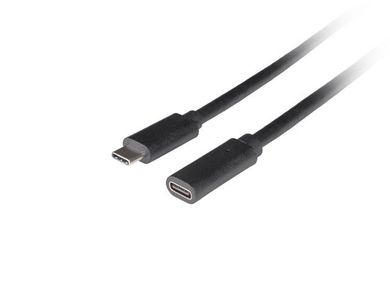 Lanberg, przedłużacz, USB-C M/F 3.1, 0.5m, czarny