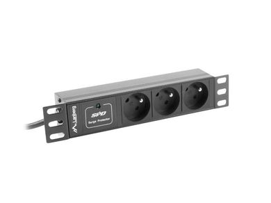 Lanberg, Rack, listwa zasilająca, 3xTypE, 10A, 2 m, PDU-03E-0200-IEC-BK