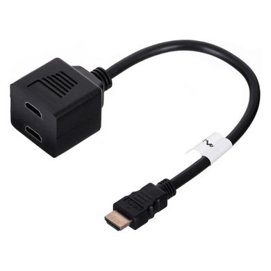 Lanberg, splitter, AD-0019-BK, HDMI M - 2x HDMI F, 0,20m, czarny