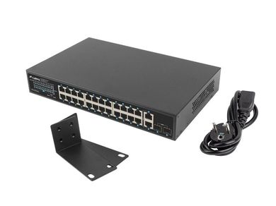 Lanberg, switch, 24-1gb POE+/2X GB/2X SFP, 360W