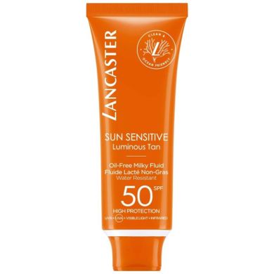 Lancaster, Sun Sensitive Oil-Free Milky Fluid SPF50, mleczko-fluid do opalania twarzy, 50 ml