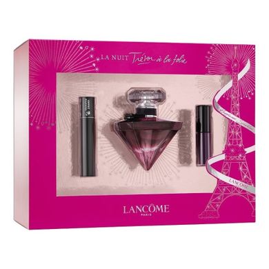 Lancome, Tresor La Nuit A La Folie, zestaw, woda perfumowana, spray, 30 ml, L.Absolu, Lacquer LIP 490, pomadka do ust, 3 ml, Mascara, tusz do rzęs, 2 ml