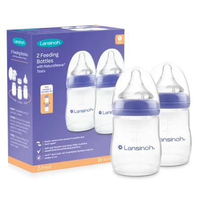 Lansinoh, NaturalWave, butelki ze smoczkami, rozmiar S, 160 ml, 2 szt.