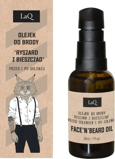 LaQ, Ryś, olejek do brody przed goleniem i po, Ryszard z Bieszczad, 30 ml