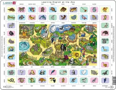 Larsen, Learning english at the Zoo, puzzle ramkowe maxi