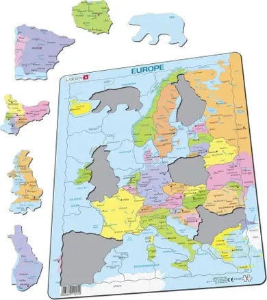 Larsen, Mapa Europa polityczna, puzzle ramkowe maxi