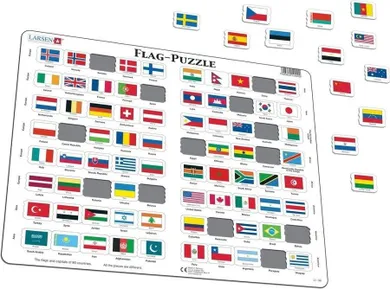 Larsen, układanka, puzzle ramkowe, flagi