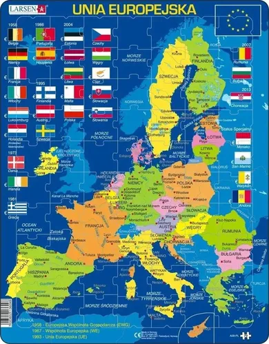 Larsen, Unia Europejska - Mapa, Flagi, układanka