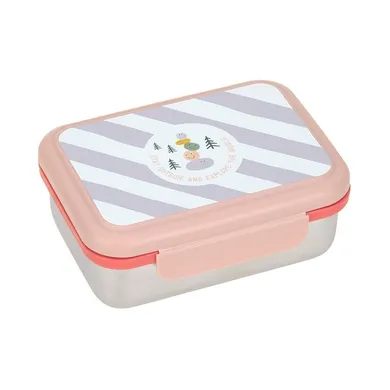 Lassig, Sunny Explorer, lunchbox ze stali nierdzewnej, Rose/Pink