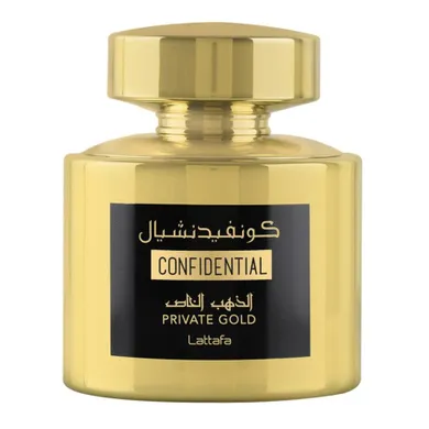 Lattafa, Confidential Private Gold, woda perfumowana spray, 100 ml