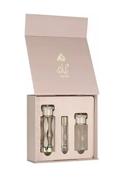 Lattafa, Teriaq, zestaw: woda perfumowana, 100 ml + woda perfumowana, 12 ml + mgiełka do włosów, 50 ml