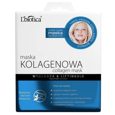 L`biotica maska kolagenowa na tkaninie - wygładza & liftinguje, 23 ml