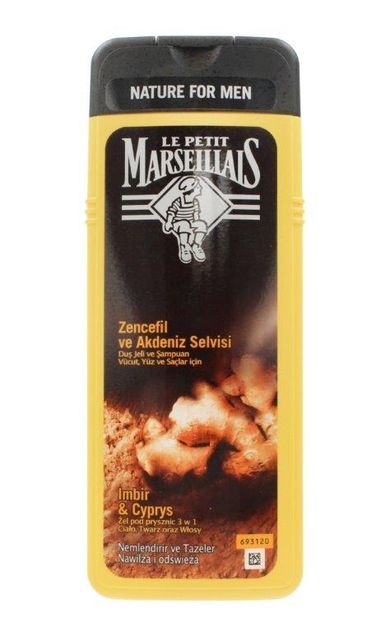 Le Petit Marseillais, żel pod prysznic 3w1 dla mężczyzn, Imbir & Cyprys, 400 ml