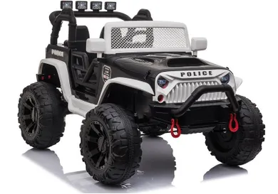 Lean Cars, Jeep, pojazd na akumulator, JC666, policyjny, biały