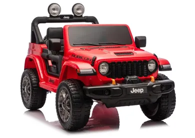 Lean Cars, Jeep Rubicon, pojazd na akumulator 4-4, DK-JWR556 4-200W 24V, czerwony
