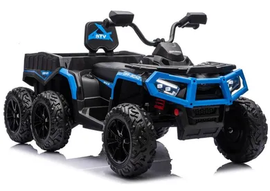 Lean Cars, Quad, pojazd na akumulator z przyczepką, 6 kół, JC606 24V 4-4, niebieski
