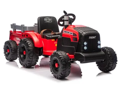 Lean Cars, traktor z przyczepą, pojazd na akumulator, CH9959B 24V, czerwony