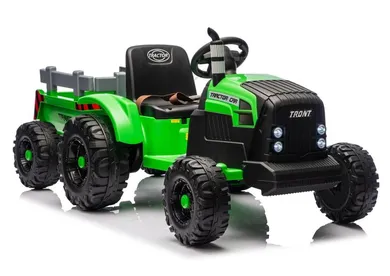 Lean Cars, traktor z przyczepą, pojazd na akumulator, CH9959B 24V, jasnozielony