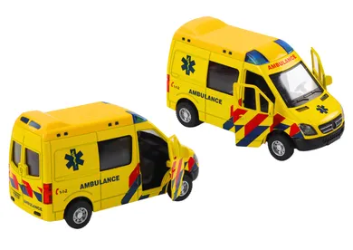 Lean Toys, ambulans, interaktywny pojazd ratunkowy, 1:32, żółty