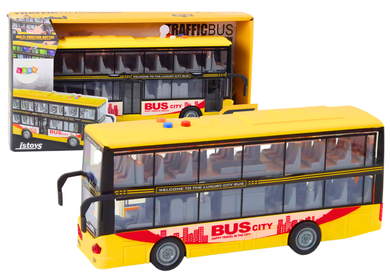 Lean Toys, autobus piętrowy, pojazd interaktywny, 1:16