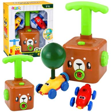 Lean Toys, balonowa wyrzutnia autek, miś