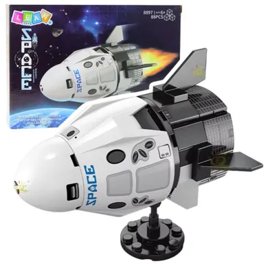 Lean Toys, Biały Statek Kosmiczny, klocki konstrukcyjne, 88 elementów