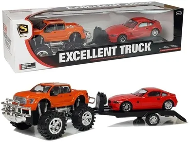 Lean Toys, BMW + Monster Truck + laweta, zestaw pojazdów
