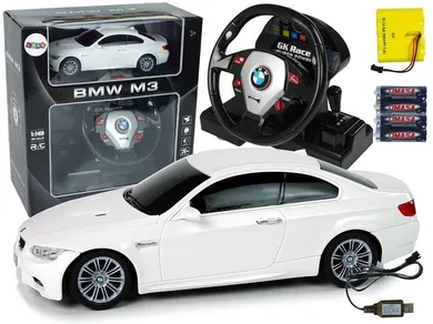 Lean Toys, BMW M3, pojazd zdalnie sterowany, białe, 1:18