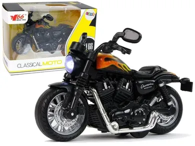 Lean Toys, Champion, motocykl z napędem pull-back, czarny