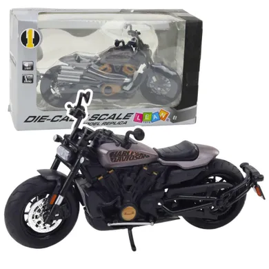 Lean Toys, Chopper, motocykl, pojazd interaktywny, czarno-szary, 1:12