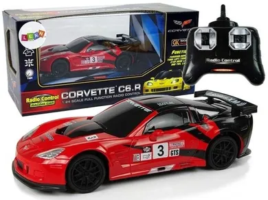 Lean Toys, Corvette C6.R, auto sportowe, pojazd zdalnie sterowany, czerwony, 1:24