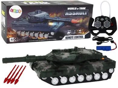 Lean Toys, czołg zdalnie sterowany, zielony, 27 MHz
