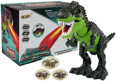 Lean Toys, dinozaur, robot interaktywny, zielony