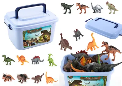 Lean Toys, Dinozaury, zestaw figurek w pudełku, 46 elementów