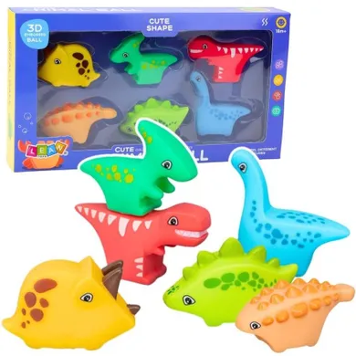 Lean Toys, Dinozaury, zestaw zabawek do kąpieli, 6 szt.
