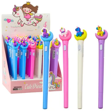 Lean Toys, długopis świecący, jednorożec na księżycu, niebieski, 0.7 mm, 1 szt.