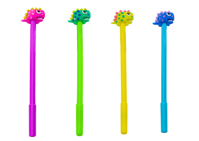 Lean Toys, długopis z zatyczką, dinozaur, czarny, 0.5 mm, 1 szt.