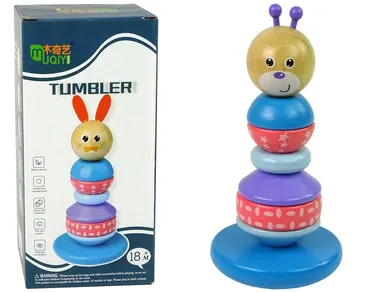 Lean Toys, drewniana edukacyjna piramidka miś balansująca wieża