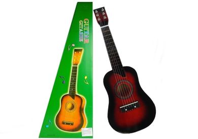 Lean Toys, drewniana gitara klasyczna z kostką, wiśniowa, 60 cm