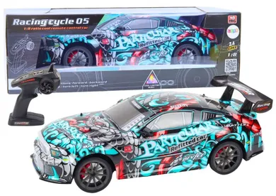 Lean Toys, duże auto sportowe R/C graffiti, 1:8 światło dźwięk