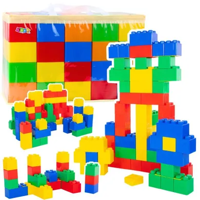 Lean Toys, duże klocki konstrukcyjne w torbie kolorowe, 28,5-9-9 cm, 20 elementów