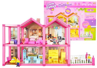 Lean Toys, Duży domek dla lalek z akcesoriami i meblami