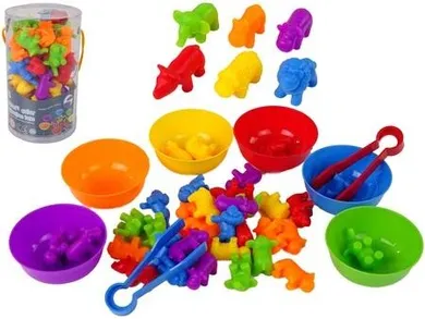 Lean Toys, Dzikie zwierzęta, sorter kolorów, gra zręcznościowa, 36 elementów