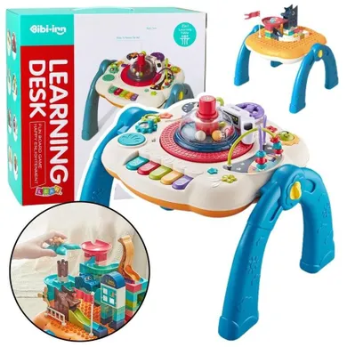 Lean Toys, edukacyjny stolik interaktywny, 2w1, niebieski