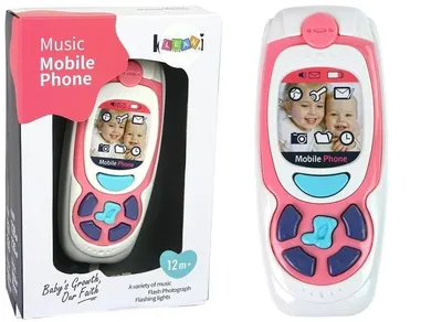 Lean Toys, edukacyjny telefon komórkowy z dźwiękiem, różowy